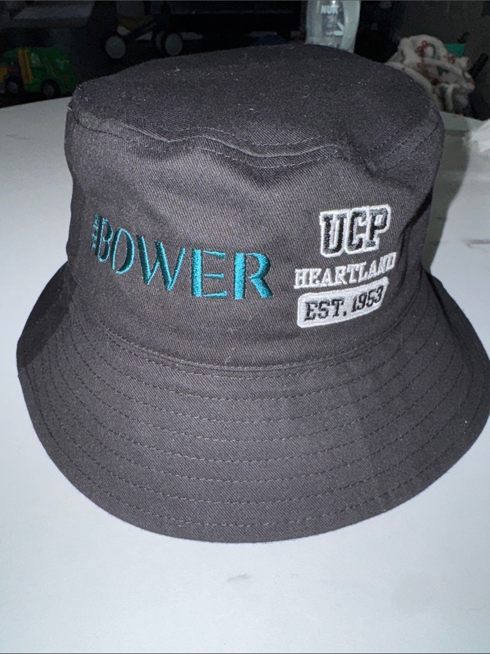 BOWER Embroidered Bucket Hat with UCP Heartland Patches - black w/ Teal